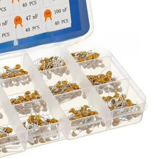 600Pcs 15Values Monolithic Ceramic Capacitor Kit 10pF-100nF 50V Assortment Box For Industrial Electrical Systems PCB Circuit Rep