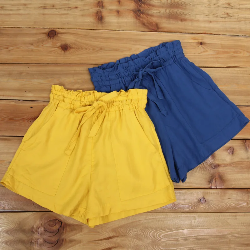 

Летние повседневные брюки с высокой талией и широкими штанинами, женские свободные брюки из тонкого шелка, драпированные, длиной три четверти