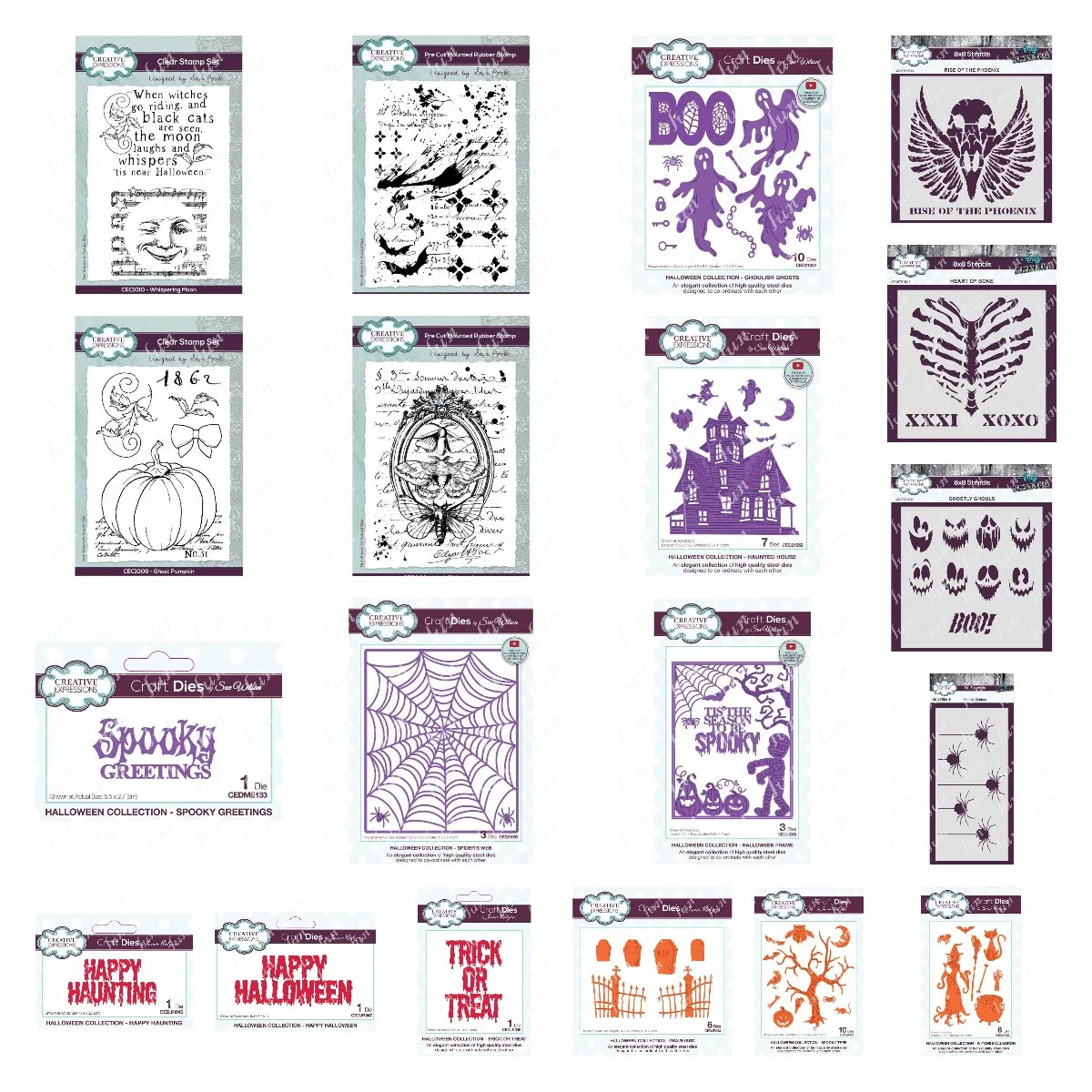 

Halloween Cutting Dies Clear Stamps Stencils Sets 2022 New Spooky Spiders Festival Craft Scrapbooking Decoration Diy Paper Card