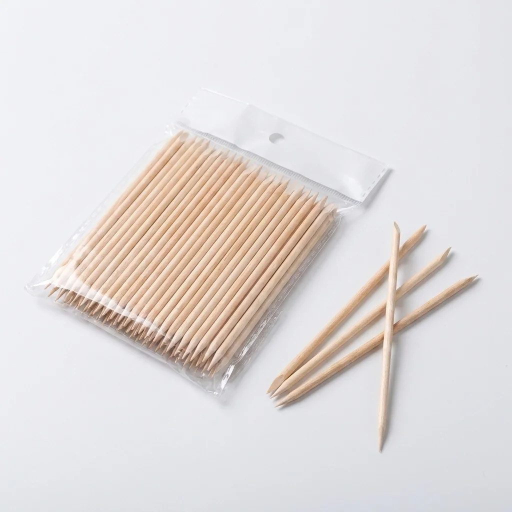 Orange Wood Sticks 50pcs Set Different Sizes Cuticle Pusher Remover Manicure Pedicure Nail Care Tools