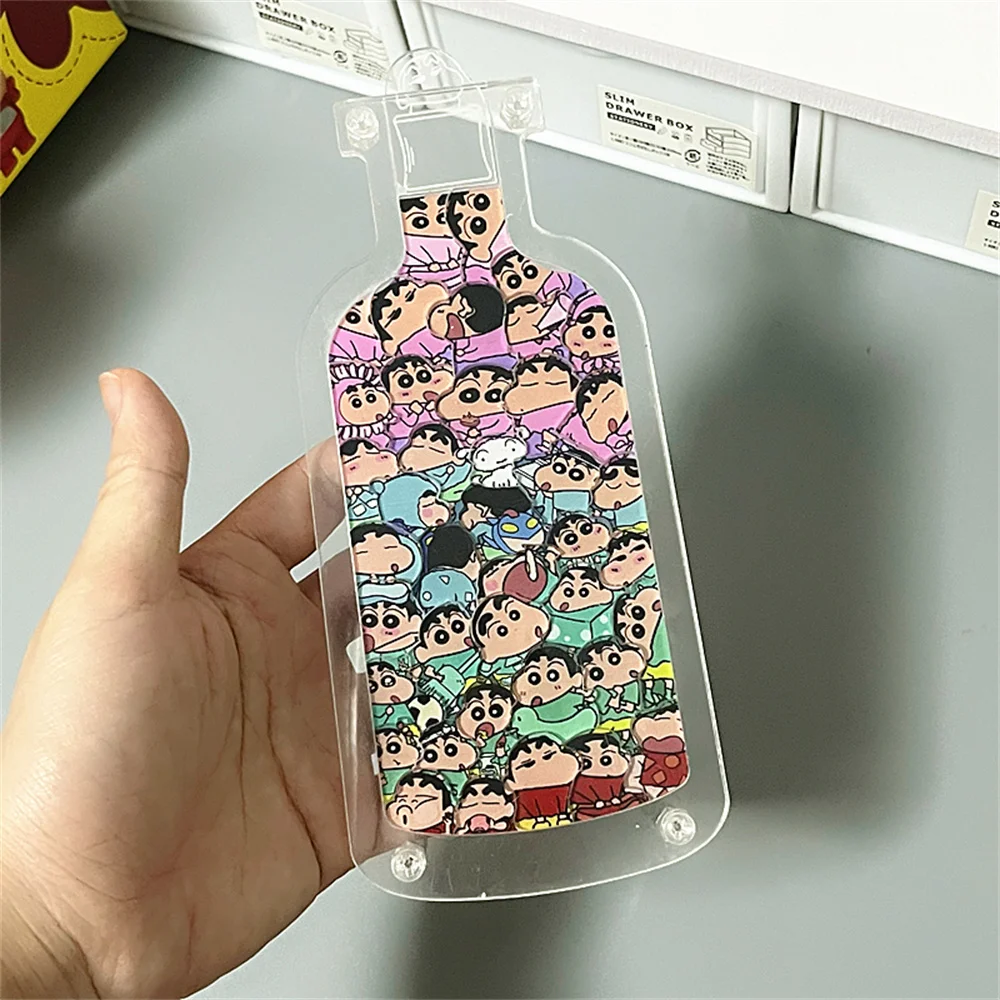 Anime Crayon Shin chan Acrylic Puzzle Kawaii Cartoon Shaped Transparent Puzzle Bottle Desktop Decoration Kids Toys Girls Gifts