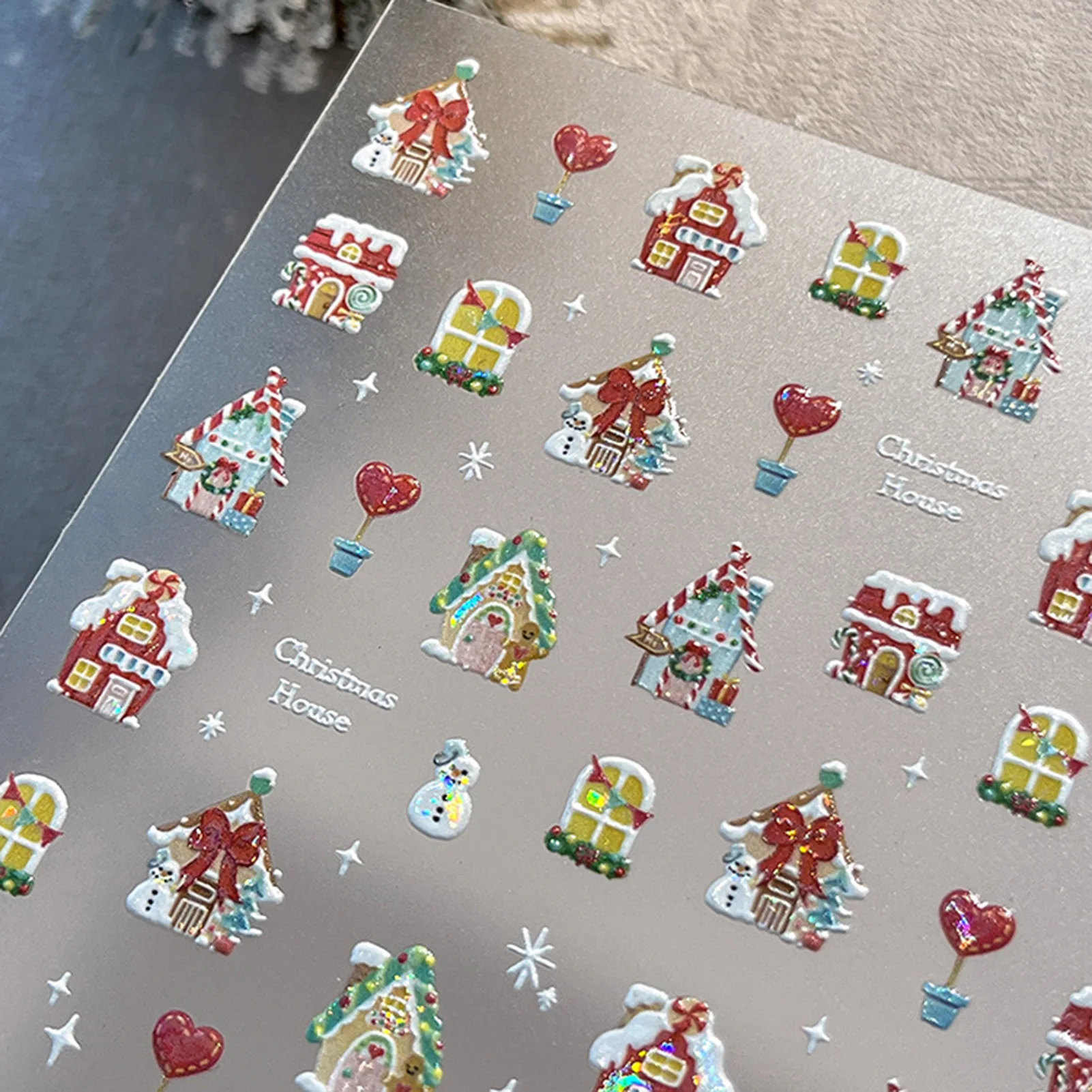 Flash Kerst Element Nagelstickers Snoep Sterren Ontwerpen Hars DIY Manicure Nagelstickers Zelfklevende Nail Art Supplies Decals