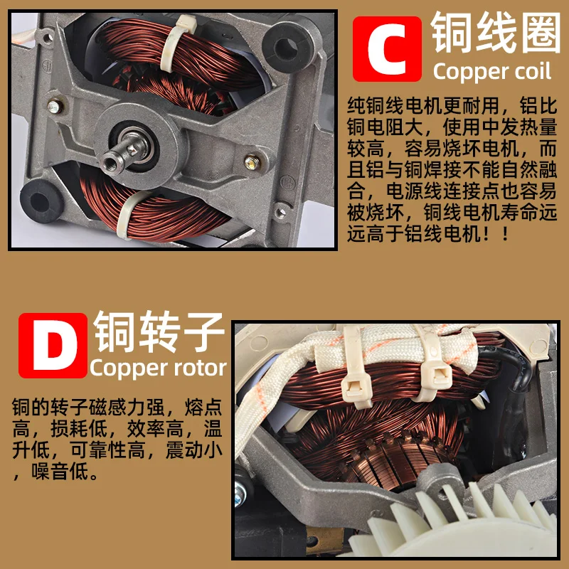 Motore di rame puro ad alta potenza 9547 citoderm macchina di rottura macchina di cottura frantoio per ghiaccio motore della macchina del latte di