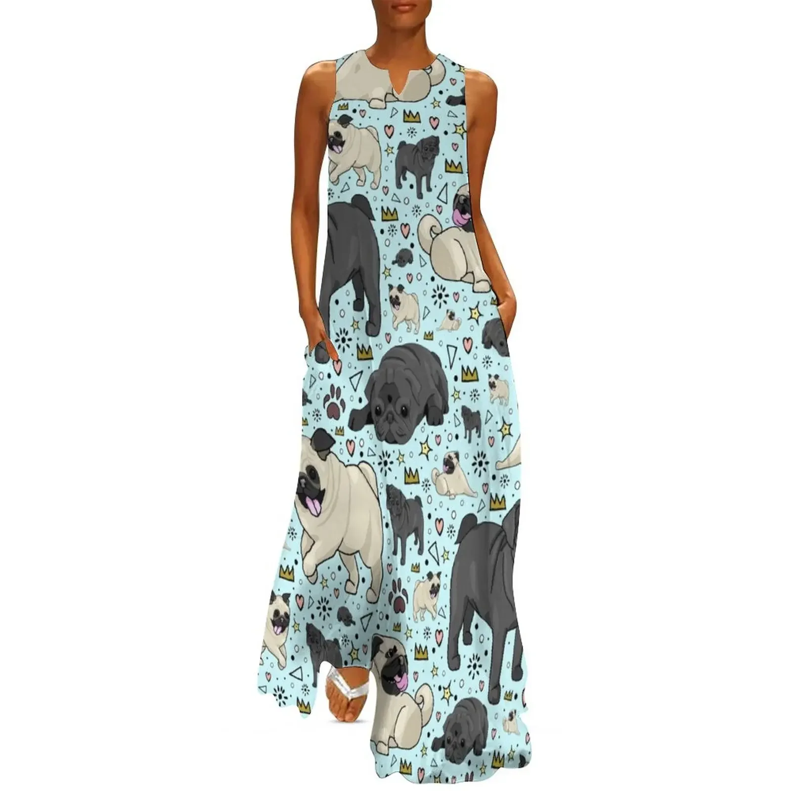 

Pug Life Long Dress dress women summer 2025 women's clothing summer 2025 novelties Dress