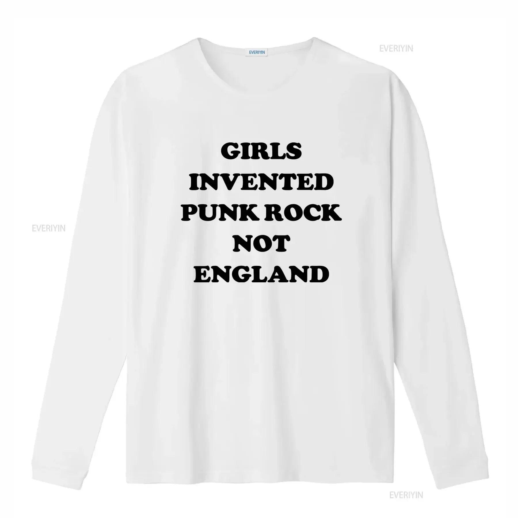 Stylish Girls Invented Punk Rock Not England T Shirt for Fashion Forward Individuals vintage Washed streetwear graphic