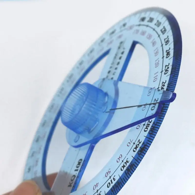 2 Pcs Clear Protractor Ruler Math Protractor Circle Protractor for Drawing 203A
