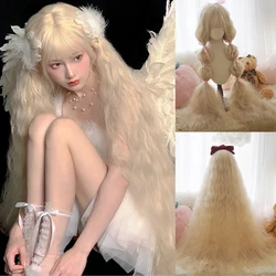 BUQI Synthetic 120cm long curly hair female bangs wig role play Lolita heat-resistant wig