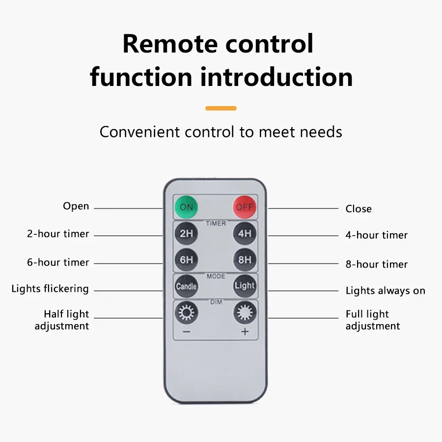 6/12pcs LED Flameless Flickering Taper Candles with/without Remote Control Candle Battery Operated Flame Handheld Candlesticks