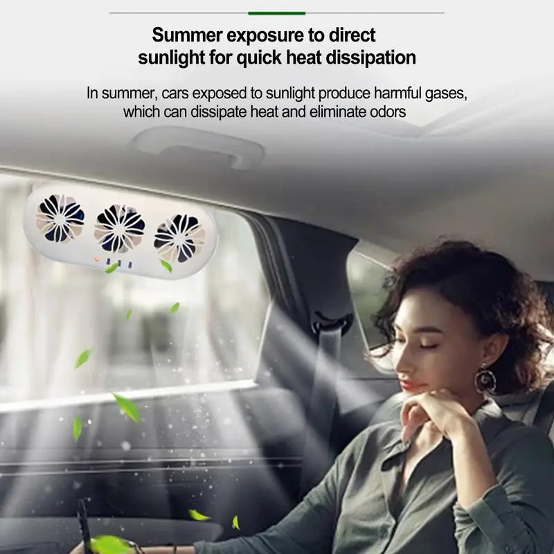 

Solar Powered Car Fan Vortex USB Ventilation Fan Smart Vehicles Cooling Fan for Vehicles Exhaust Fan for Dashboard Console