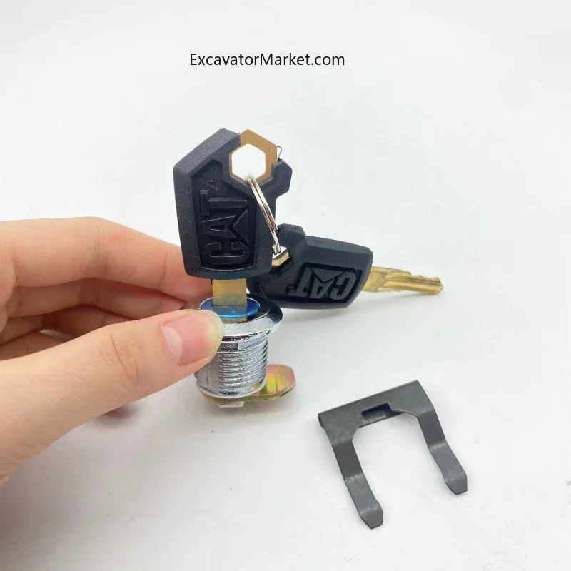 Side Door Lock Cylinder, Cover Lock Cylinder, Acessórios de escavadeira para CATERPILLAR CAT E307 306 320 324 329 330 336