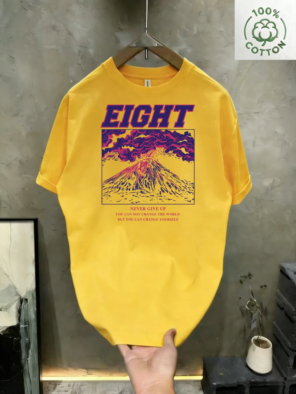 

100% cotton men's new summer short-sleeved round neck printed T-shirt letter printing colorful outdoor sports fitness T-shirt me