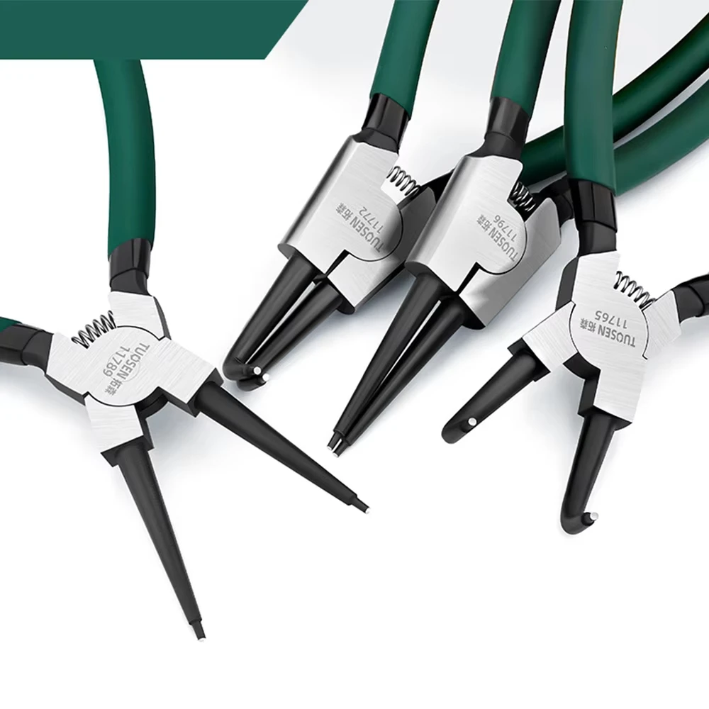 7 Industrial Circlip Pliers Set, Snap Ring Expanding Opening Pliers, Heavy Duty Retaining Clip Tools for Mechanical Repair
