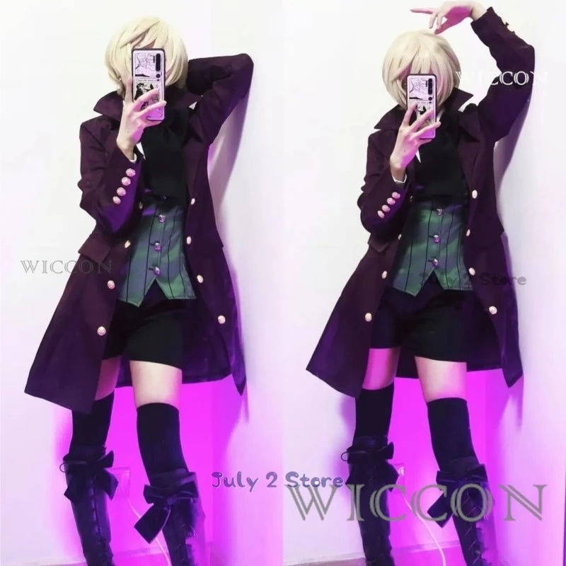 อะนิเมะบัตเลอร์สีดํา Alois Trancy คอสเพลย์ชุดวิกผม Tailcoat Coat เสื้อกั๊กชุดเต็มชุดผู้ใหญ่ชายฮาโลวีน Carnival ชุด