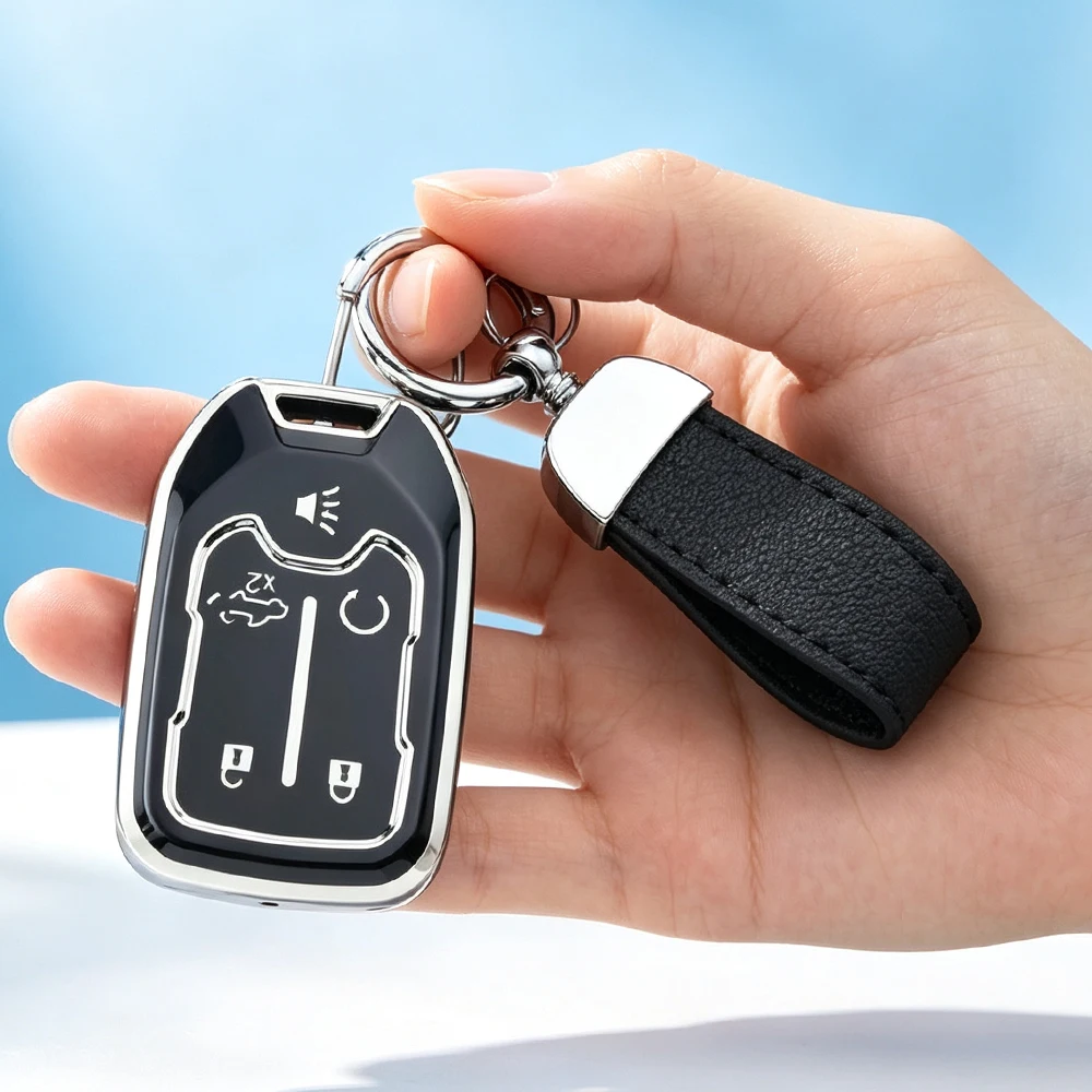 TPU Smart Car Fob Shell for Chevrolet Tahoe Silverado Suburban Tahoe GMC Sierra Acadia Terrain YUKON Remote Key Case Keyless