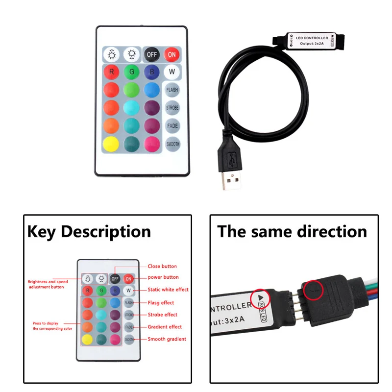 Светодиодная лента RGB, 5 В, USB, 5 В, подсветка для ПК, ТВ, 2835, 0,5 м, 1 м, 2 м, 3 м, 4 м, 5 м, 5 В