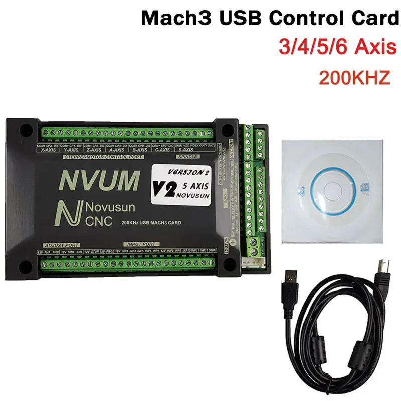 Nbrum Mach3 USB 200kHz CNC router 3 4 5 6axis motion control card breakout board for DIY engraver machine