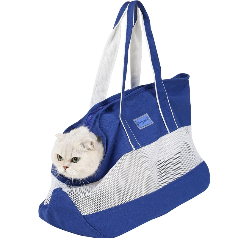 Dog Puppy Bag Small Pet for Carrier Outdoor Travel Handbag Canvas Mesh Shoulder E74B