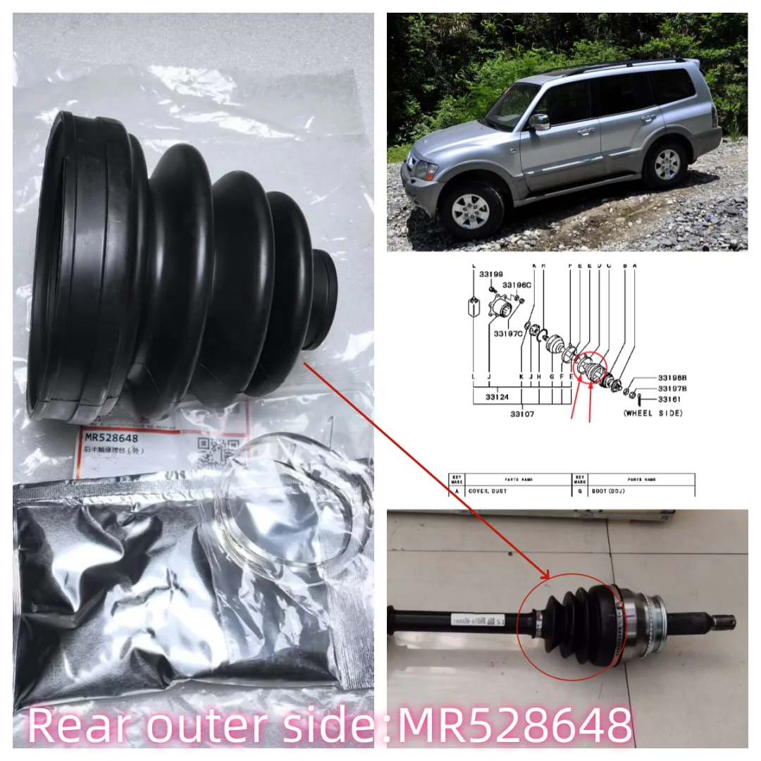 1PCS Repair Kit For After Axle Shaft Ball Cage Dust Boot For Pajero Montero Sport V63W V73W V75W V78W MR528648 MR430763