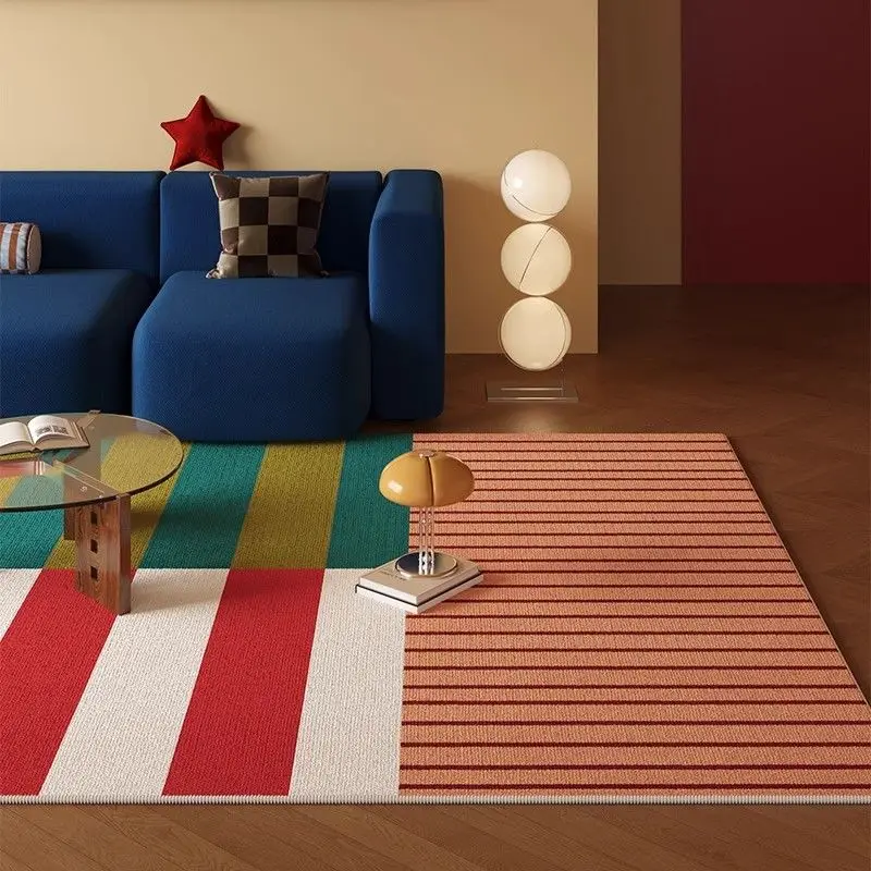 

Fashion Geometric Carpet for Living Room Light Luxury Decoration Home Sofa Easy Cleaning Rug Bedroom Non-slip Floor Mat Bedside