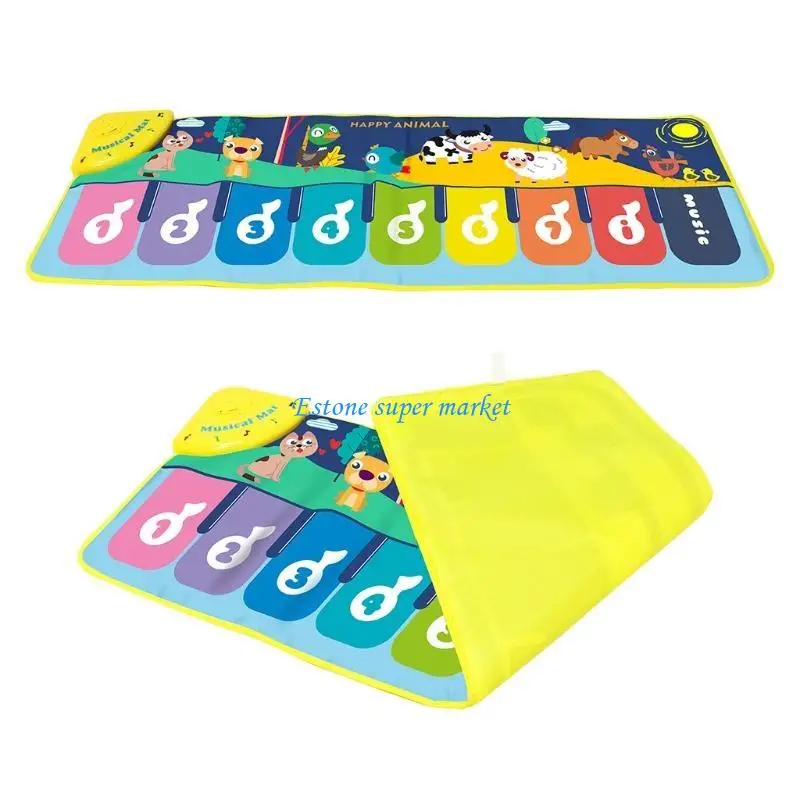 090B Simulação infantil para brinquedos brincar Tapete piano portátil multifuncional poliéster