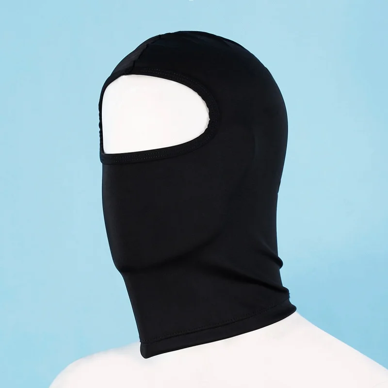 Black Elasticity Balaclava Cap Unisex Fetish Full Face Mask Standard Seamless Bondage Hood for Cosplay Party Hat Tactical Games image 6