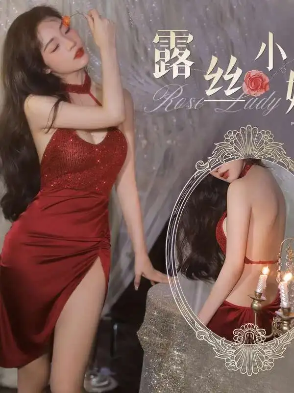 골드 체인 장식 스팽글 드레스 섹시한 백리스 딥 V 멜빵 민소매 랩 힙 벤트 드레스 고급스러운 부유한 캐주얼 F6BE