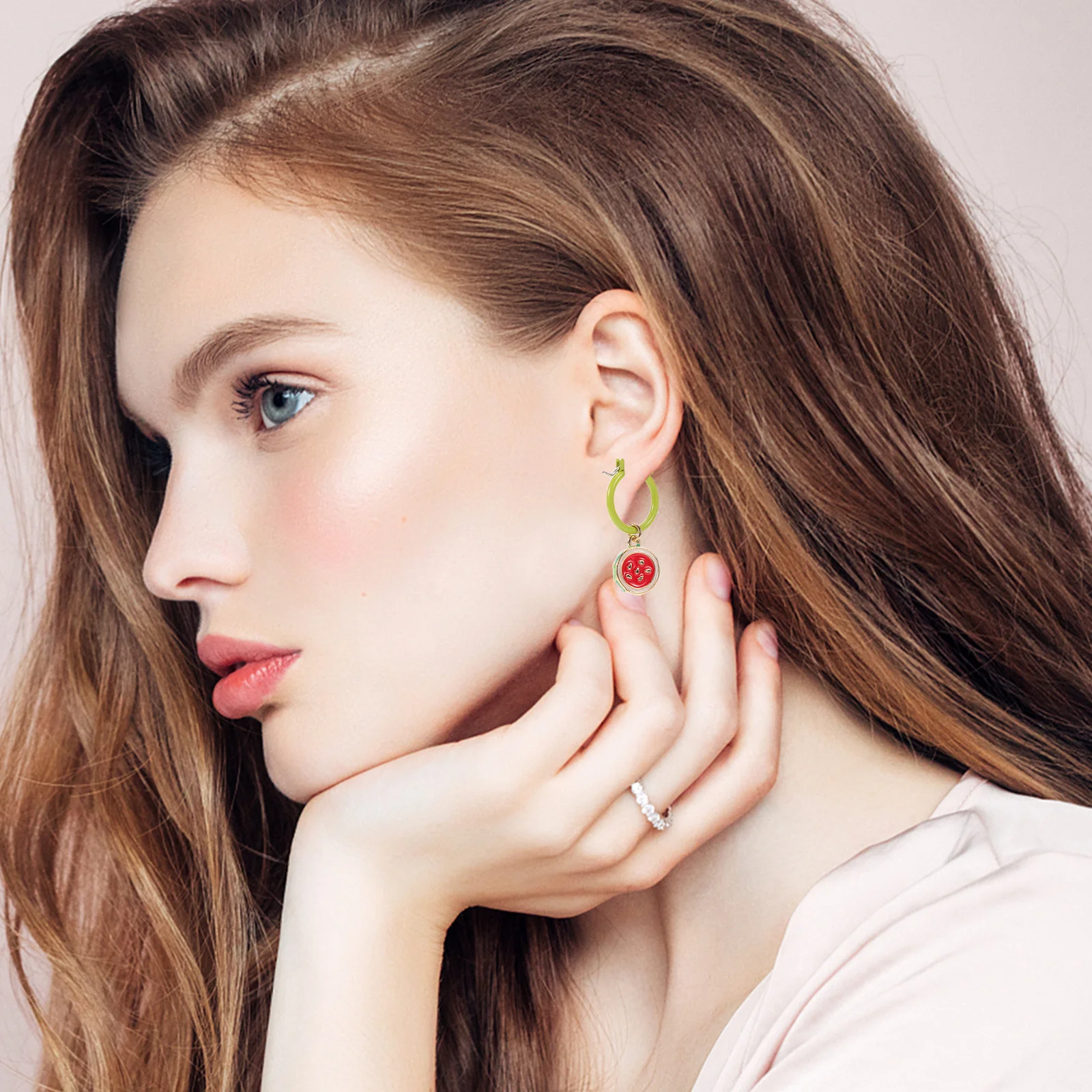 

Fruit Earrings Women Summer Watermelon Mushroom Dangle Small Hoop Cute Jewelry Lightweight Comfortable Fruit Jewelry