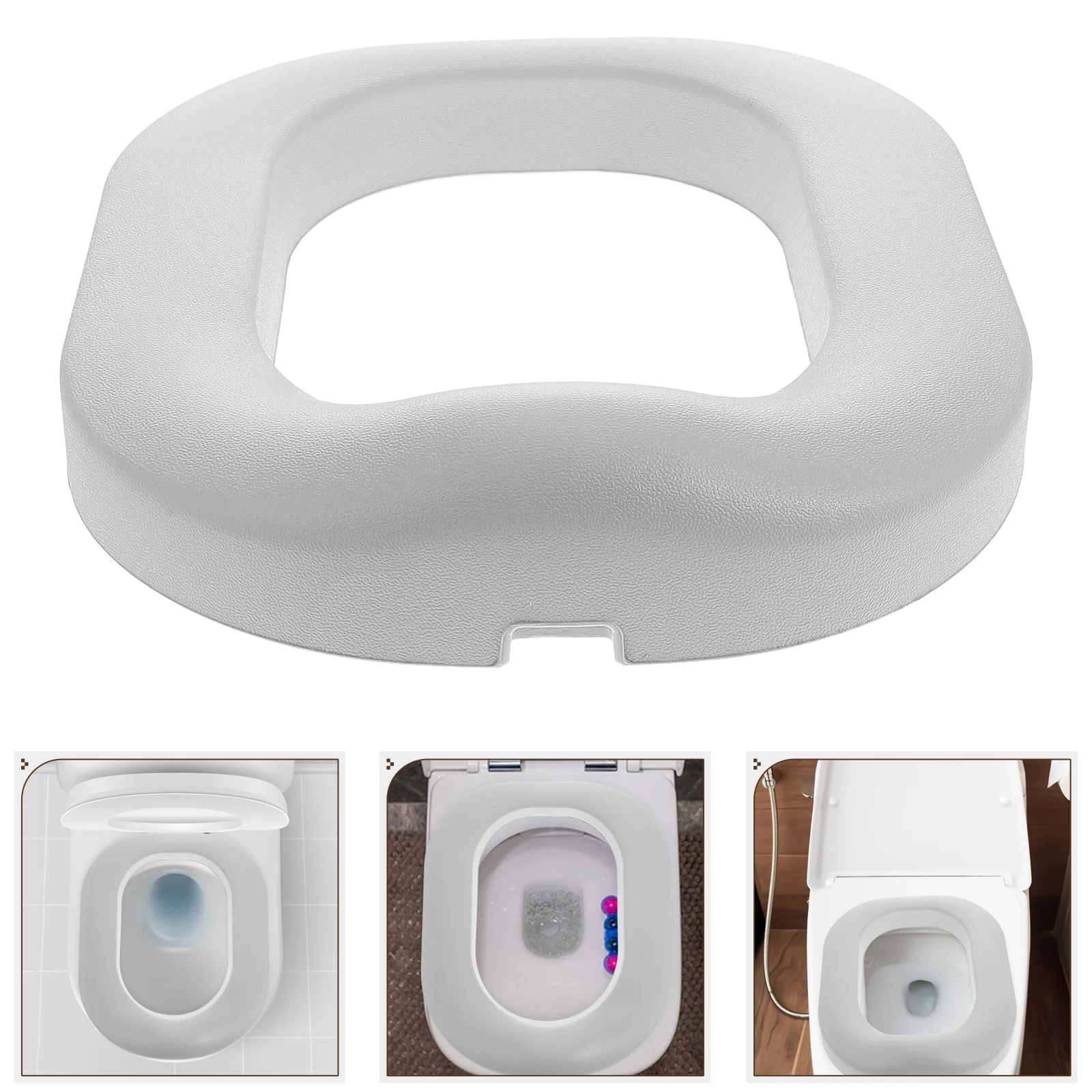 

Toilet Ladder PU Pad Elevated Seat Handicap with Handles over Bathroom Soft Thicker Warmer Bedside Commode Cushion