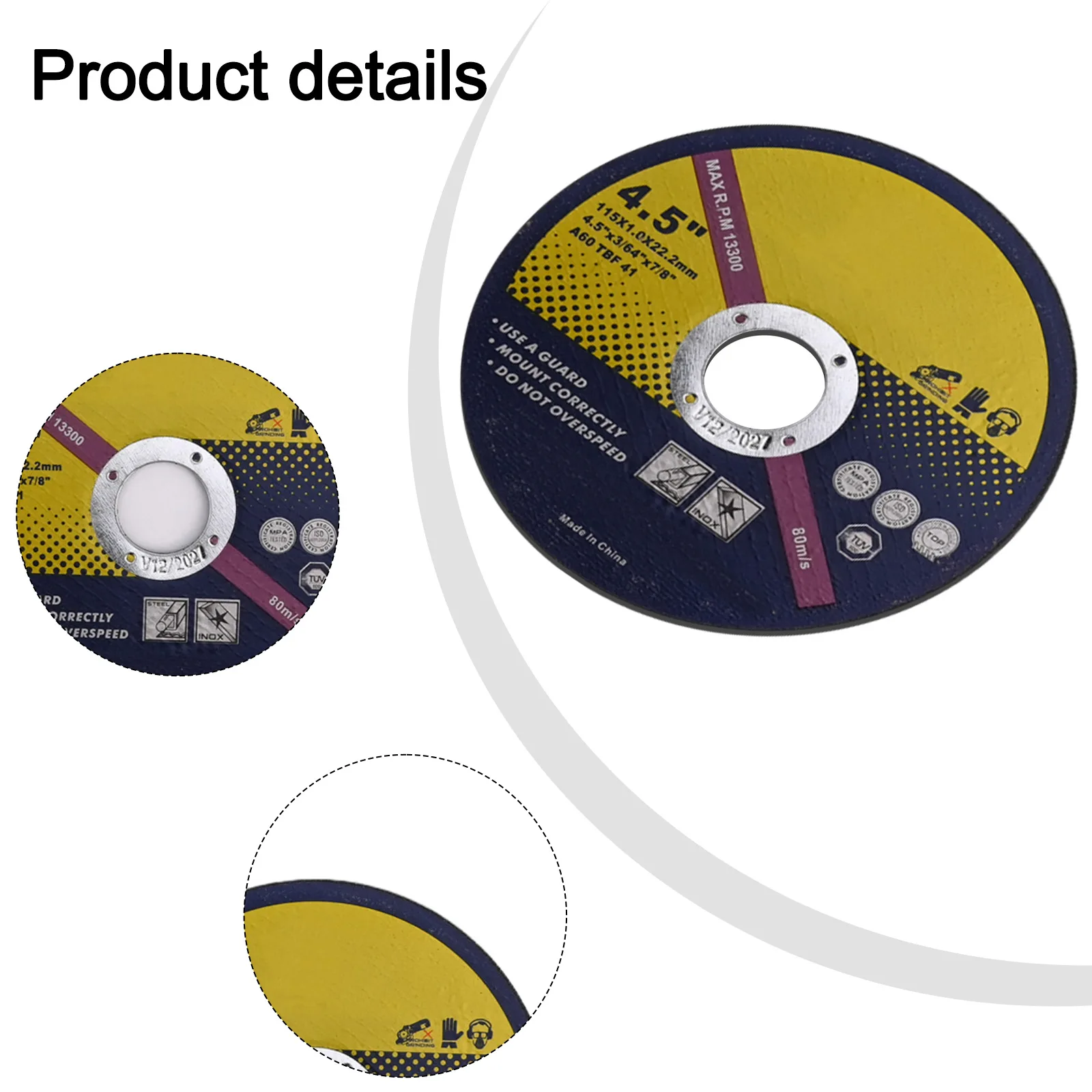 4.5 Inch Cutting Disc Stainless Steel Disc High-Quality Cutting Discs Maximum RPM 13,300 For 115mm Angle Grinders