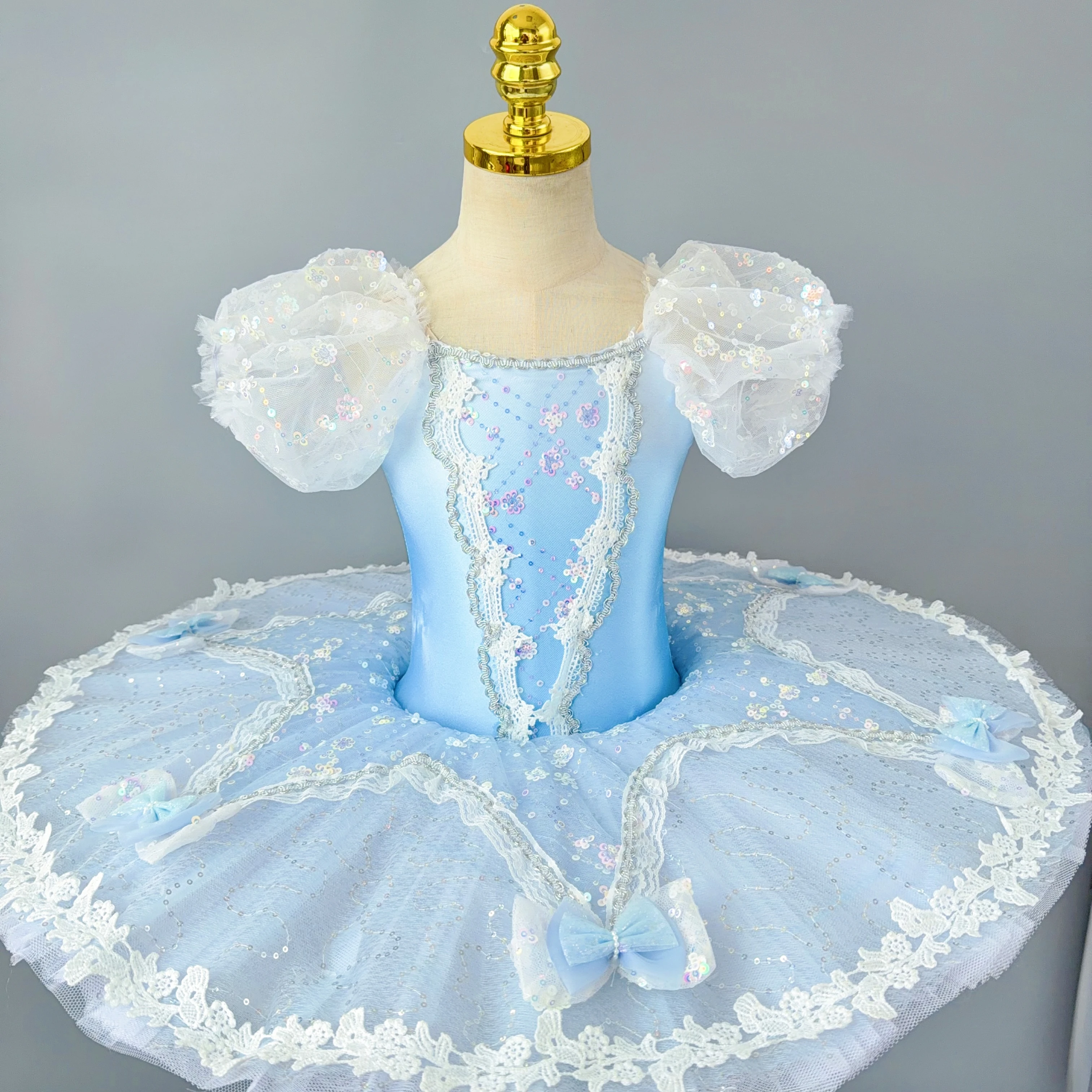 Jupe Tutu de Ballet professionnelle bleu ciel pour enfants, nouveau Style, danse du lac des cygnes pour filles, robe de Ballet pour enfants, vêtements de Performance