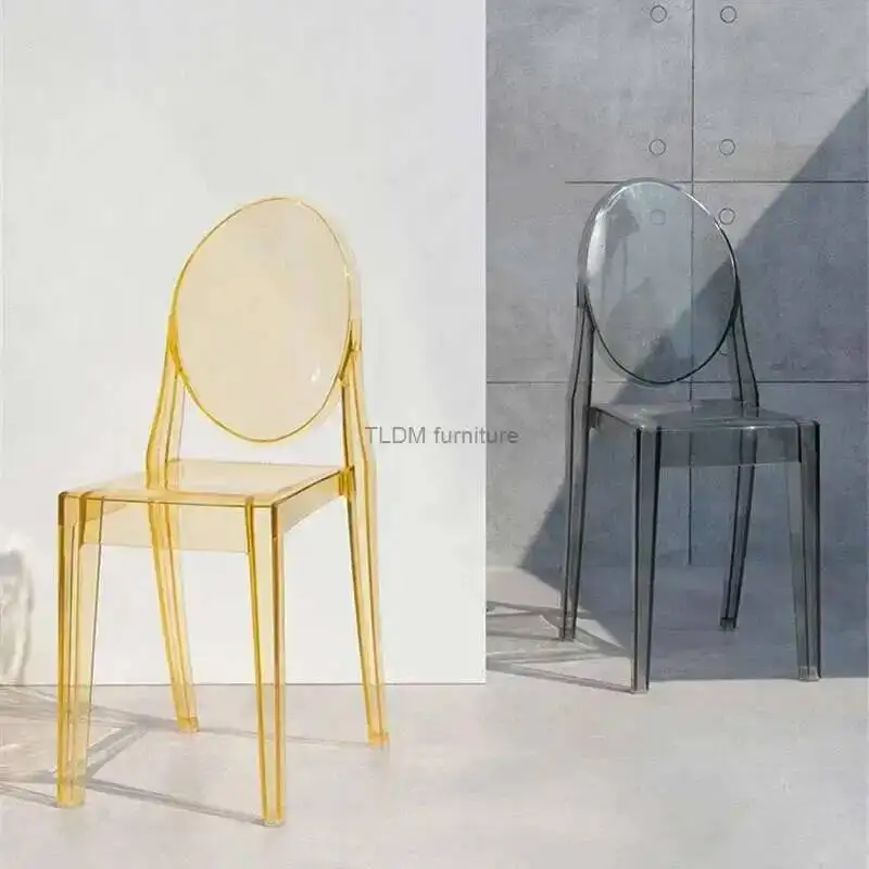 Dressing Acrylic Dining Chair for Kitchen Transparent Chair Nordic Devil Ghost Chairs Household Simple Crystal Makeup Armchair