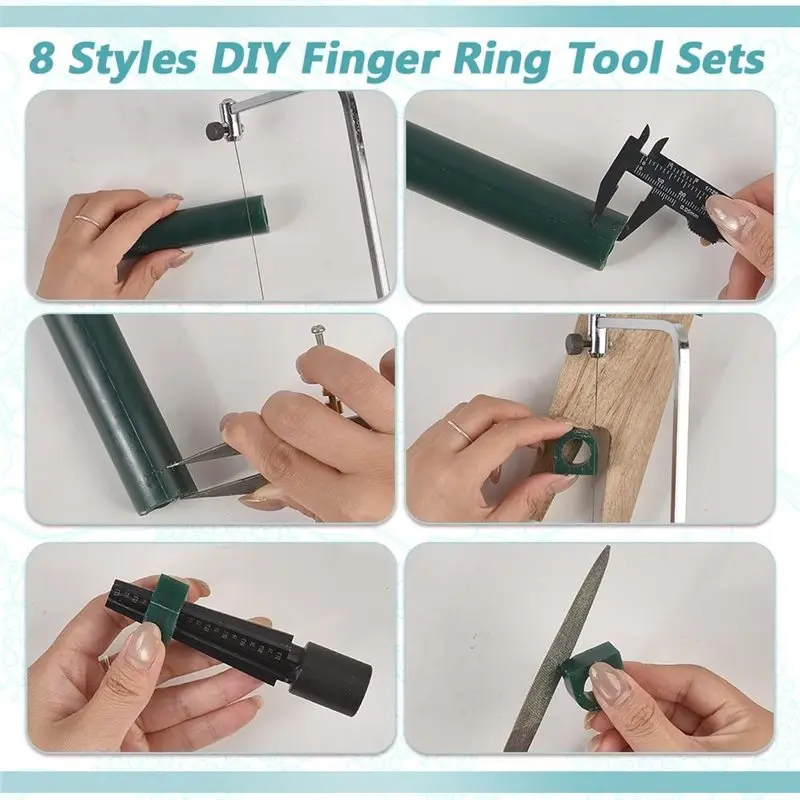 VOFUN-Wax Ring Carving Tool Kit 8 أنماط المفقودة مجموعة الشمع مع شفرات حلقة Sizer ملف مقعد دبوس المجوهرات مجموعة الشمع