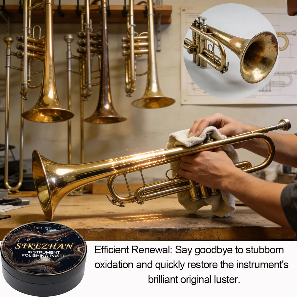 Metal Polishing Paste Specifically Designed for Musical Instruments,used for Maintenance Cleaning Deoxidization Restoring Luster