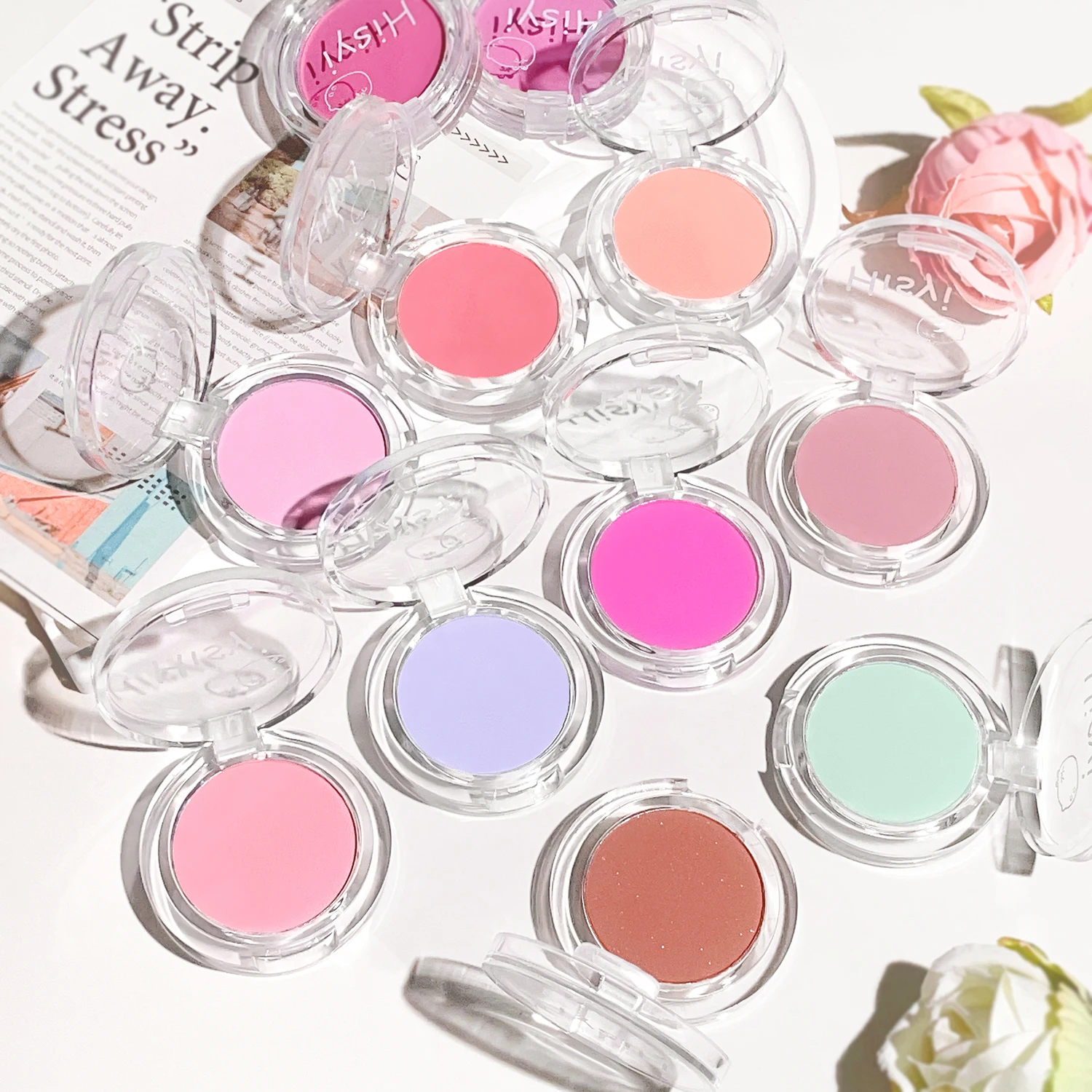 HISYI أحمر الخدود أحادي اللون تبييض مستحضرات التجميل غير اللامعة حيوية فتاة عارية ماكياج الطبيعية لطخة أحادية اللون لوحة أحمر الخدود #3