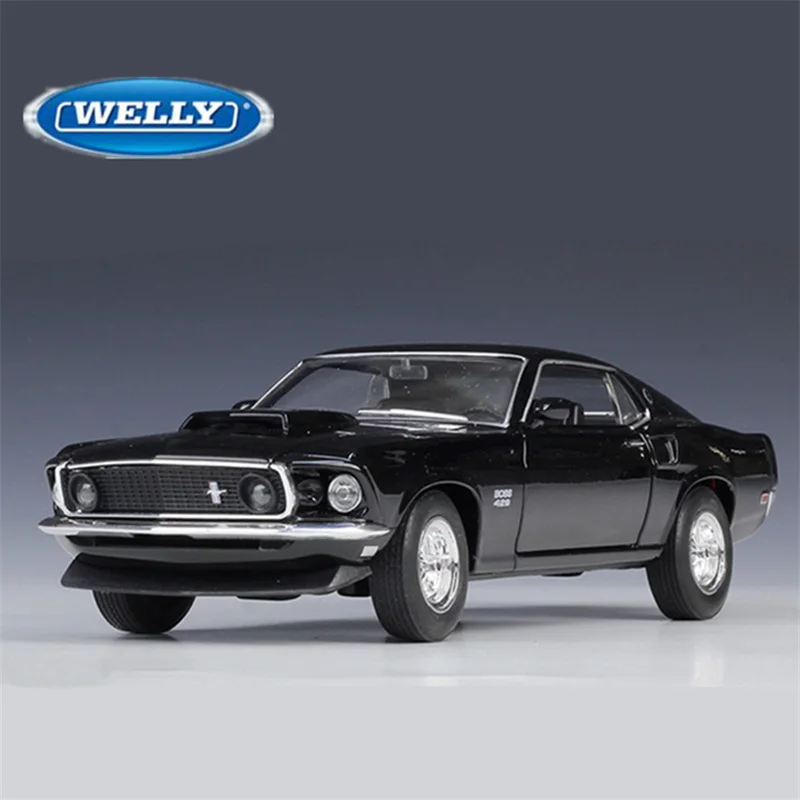 

WELLY 1:24 Ford 1969 Mustang Boss 429 Alloy Classic Sports Car Model Diecasts Metal Racing Vehicles Car Model Childrens Toy Gift