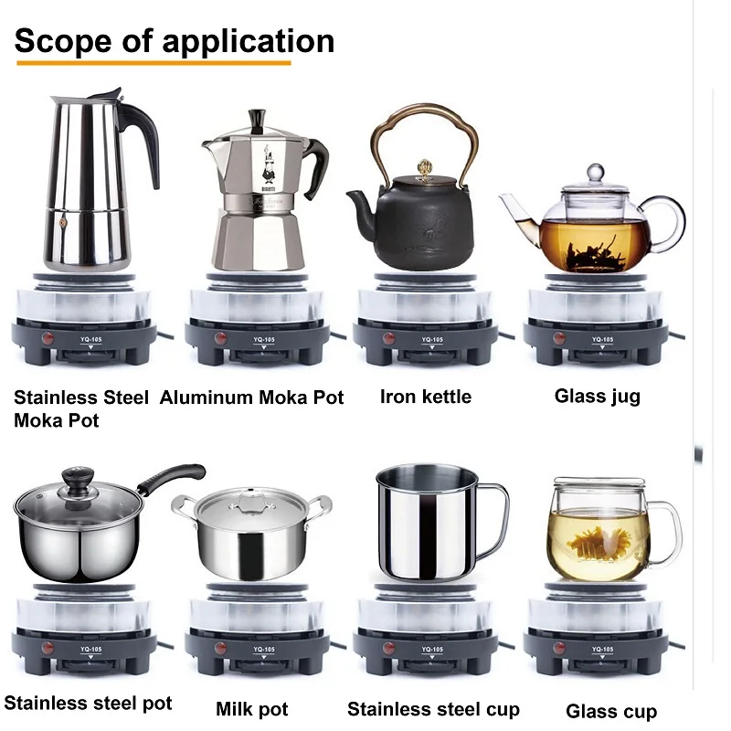 110V/220V Coffee warmer Electric Stove Coffee Pot Stainless Steel ltalian Moka Pot Portable Electric Coffee Utensil Set 500W - view 6