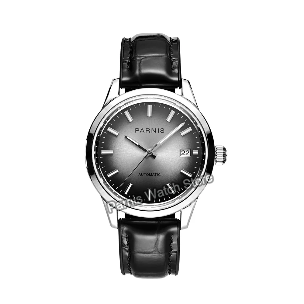 Parnis 39.5mm New Men's Watch Automatic Green Color Dial Gold Marks Sapphire Crystal Stainless Steel Case Wristwatch