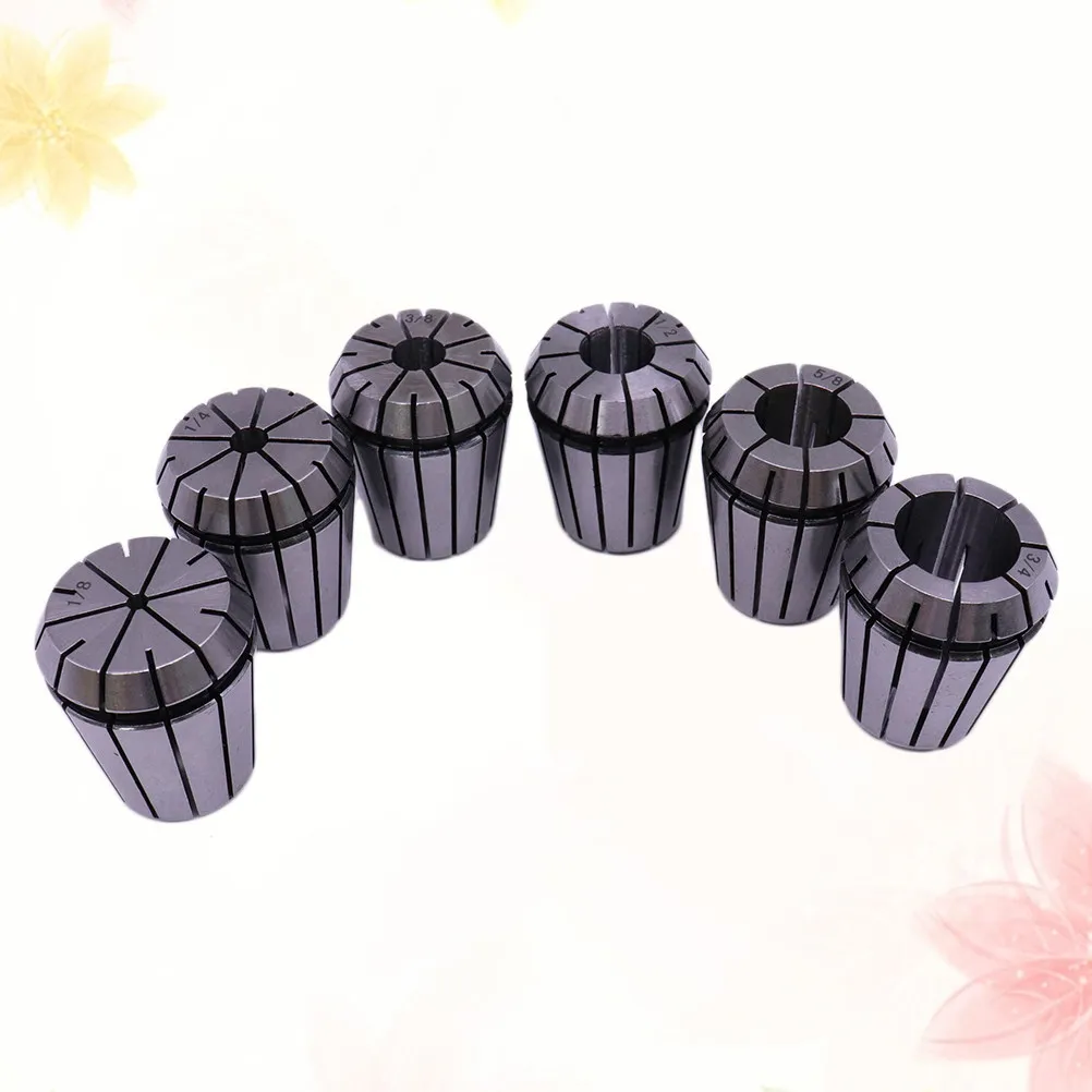 6pcs Er32 Spring Collet Set 1/2 1/4 3/4 1/8 3/8 Inch 5/8 Inch Each 1 High Precision Collet Chuck For Cnc Milling Lathe Engraving