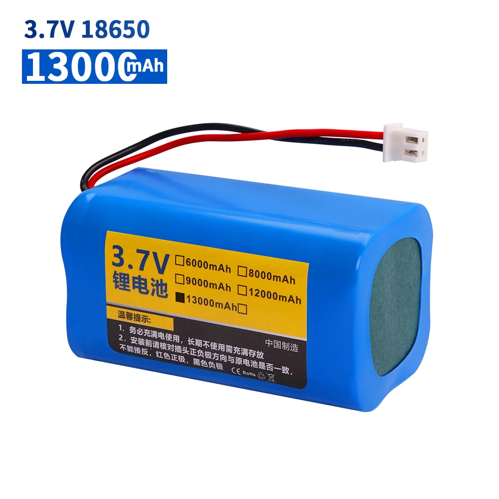 3.7V 18650 4500/9000/13000mAh Rechargeable Lithium Battery with XH2.54-2P Plug  For Fishing LED Light Bluetooth Speaker parts