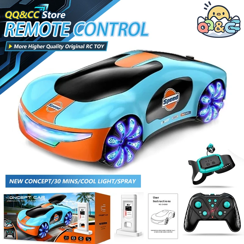 

Rc Drift Car New Energy Gesture Sensing Watch Remote Control Racing Dual Spray with Music Charging Pile Cool Light Kids Toy Boys