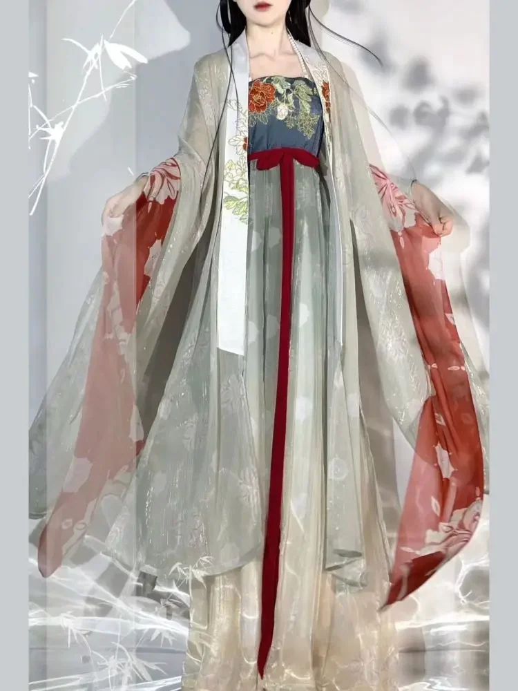 

2025 Hanfu Tang Dynasty Women Dress Chinese Traditional Embroidery Female Halloween Carnival Cosplay Costume Party Hanfu Dress