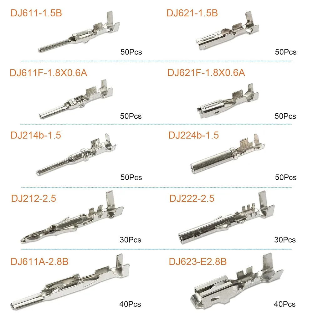 440-teiliges Auto-Steckverbinder-Set 1,5/1,8/2,5/2,8mm Pin-Anschlussklemmen Kabelverbinder-Pin-Kit 22-12 Stecker Crimpanschluss-Pins – Detail 2