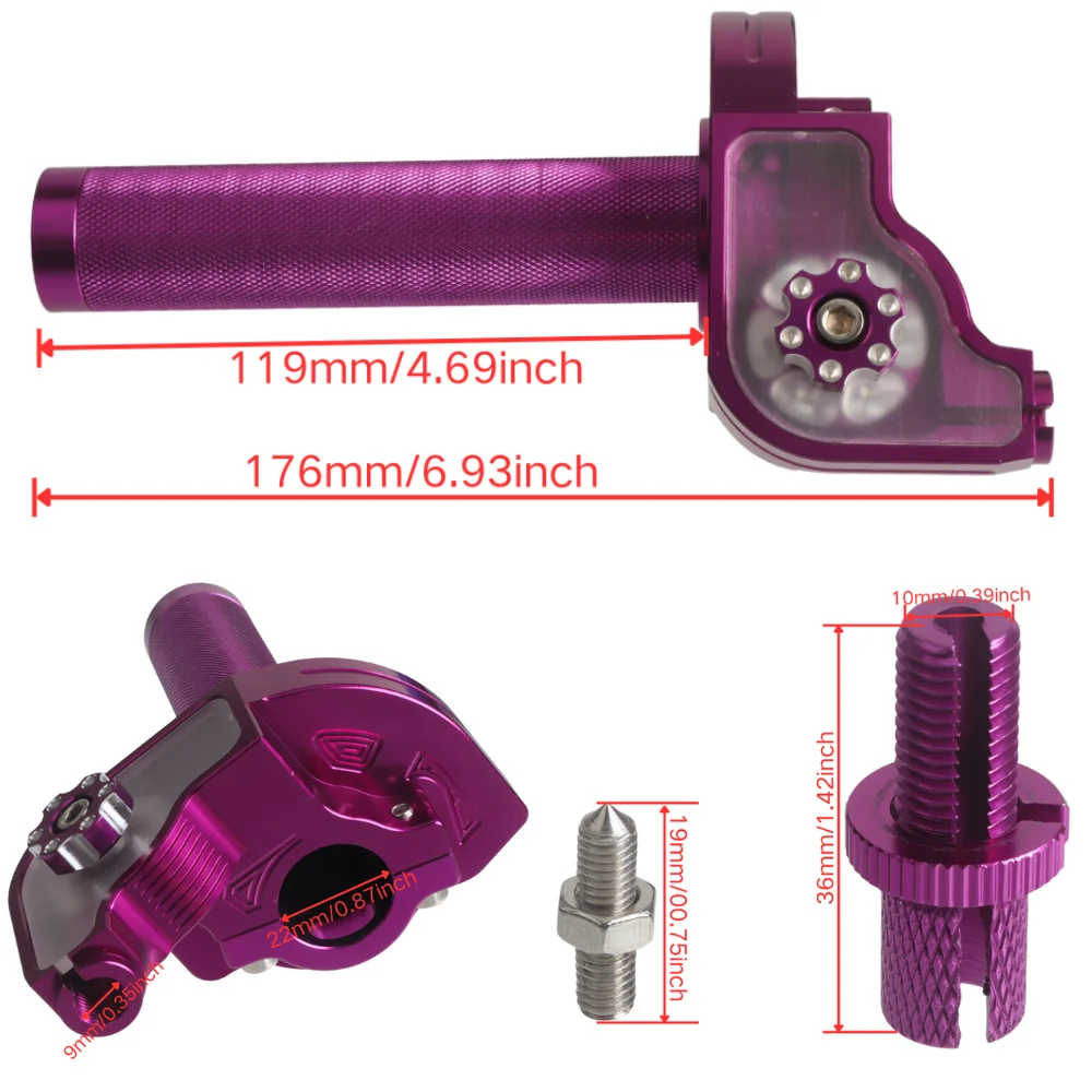 Motorcycle 22mm CNC Aluminum Quick Twist Throttle Cable Fit CRF50 CRF70 70 110 70CC 110CC IRBIS 125 250 Dirt Pit Bike Accessorie