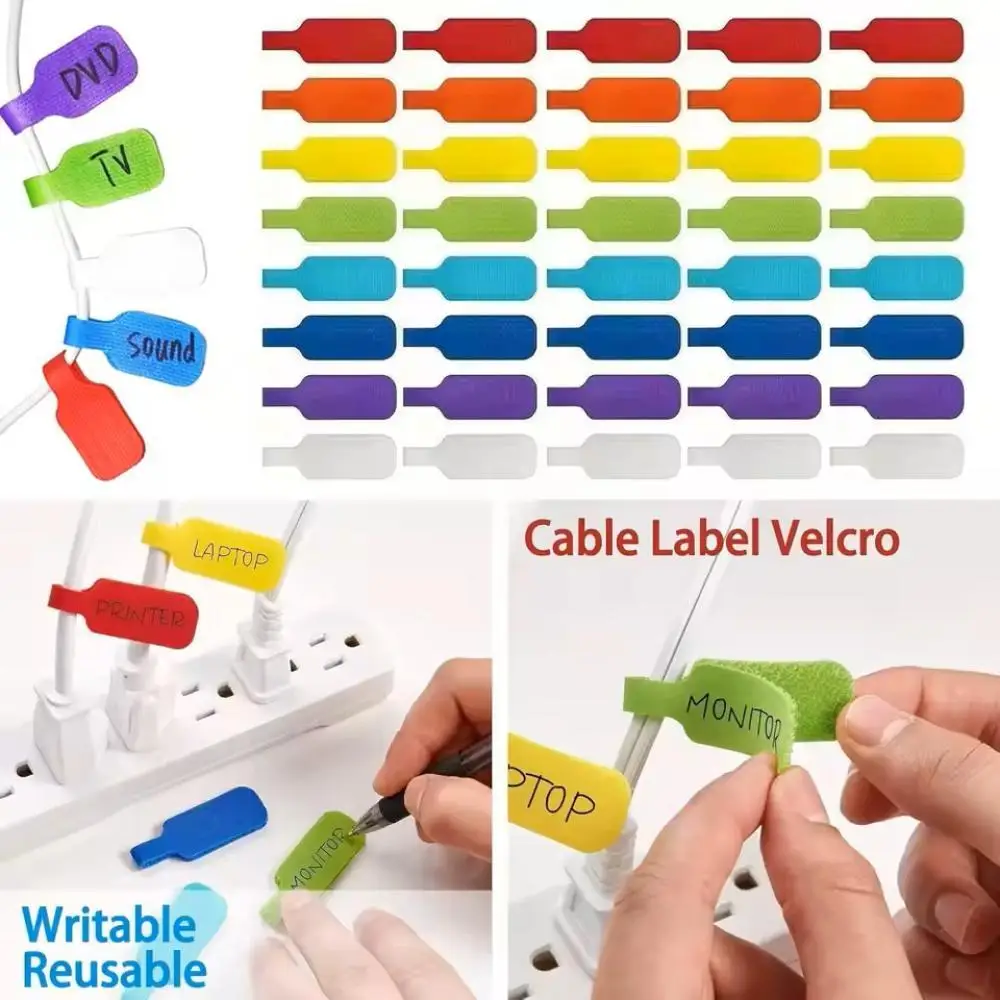 Aliexpress 30/50 Pcs Reusable Cable Management Straps Colorful Cord Labels Hook and Loop Wire Ties for Desk Office Home Organization - Aliexpress Deal