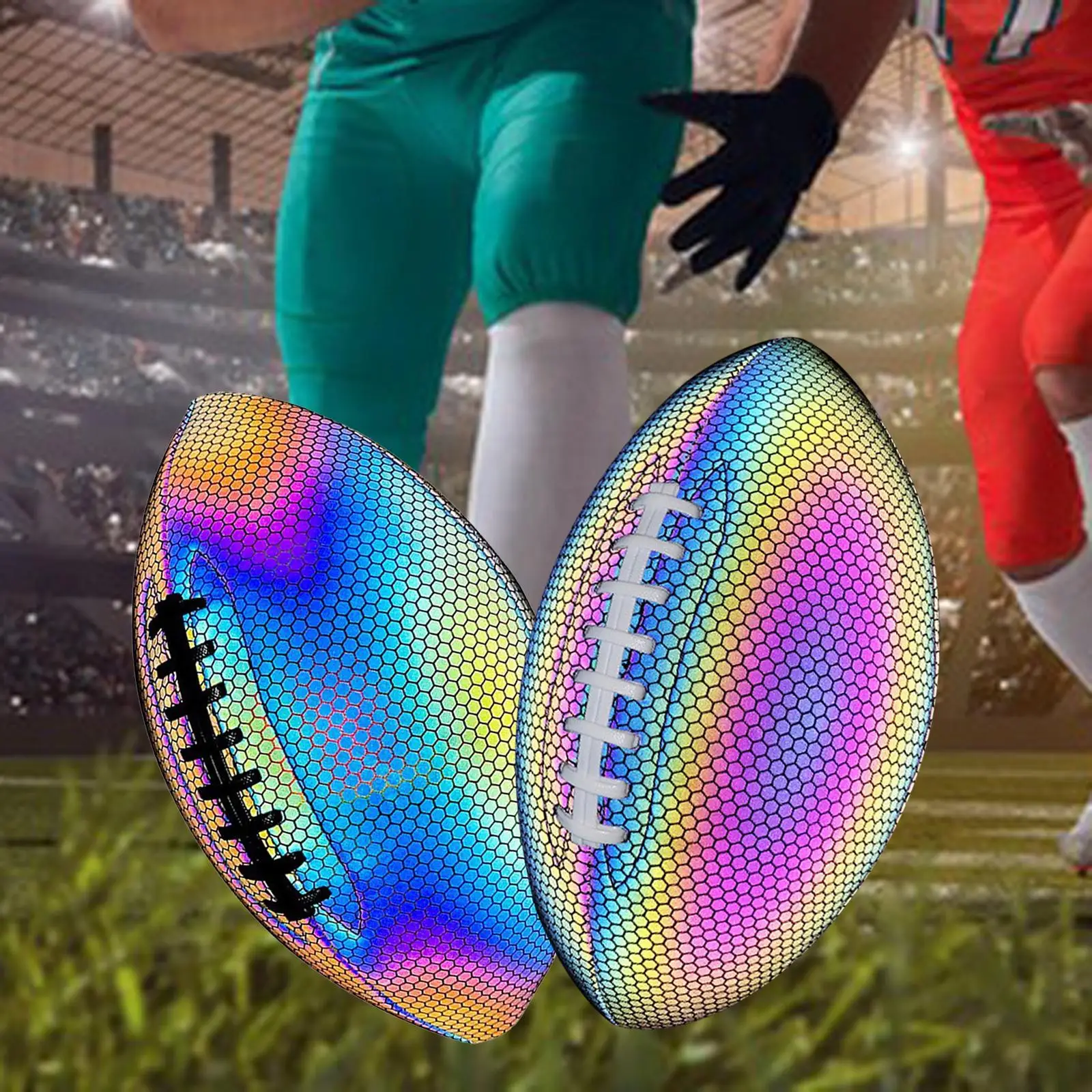 

Glowing Rugby Ball Standard Competition Ball Light up Rugby Ball for Game Use Soccer Training Exercise Accessory Indoor Playing