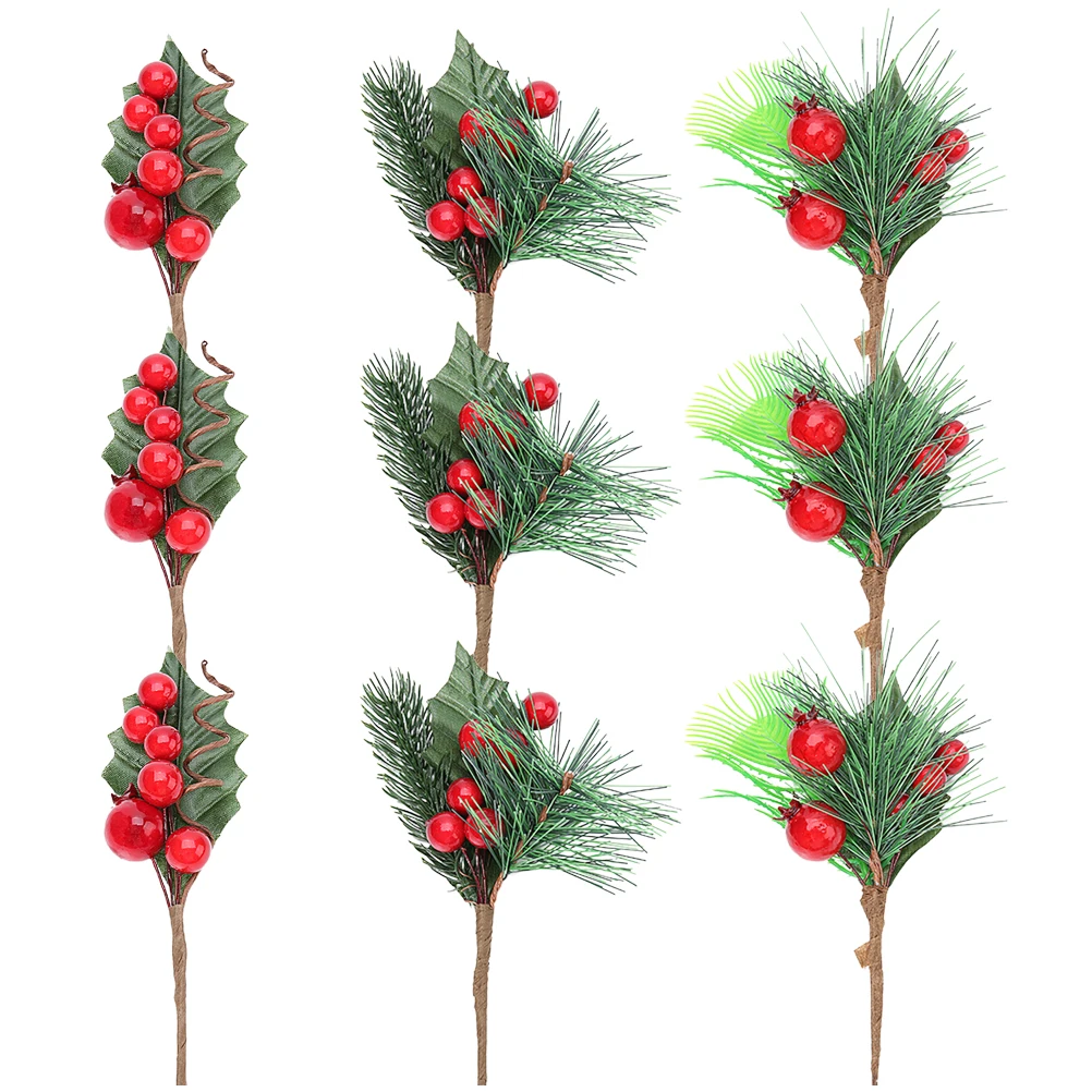 

9 Pcs Simulation Berry Bouquet Vivid Simulated Berries Christmas Branches Decorations Fake Fruit Foam DIY