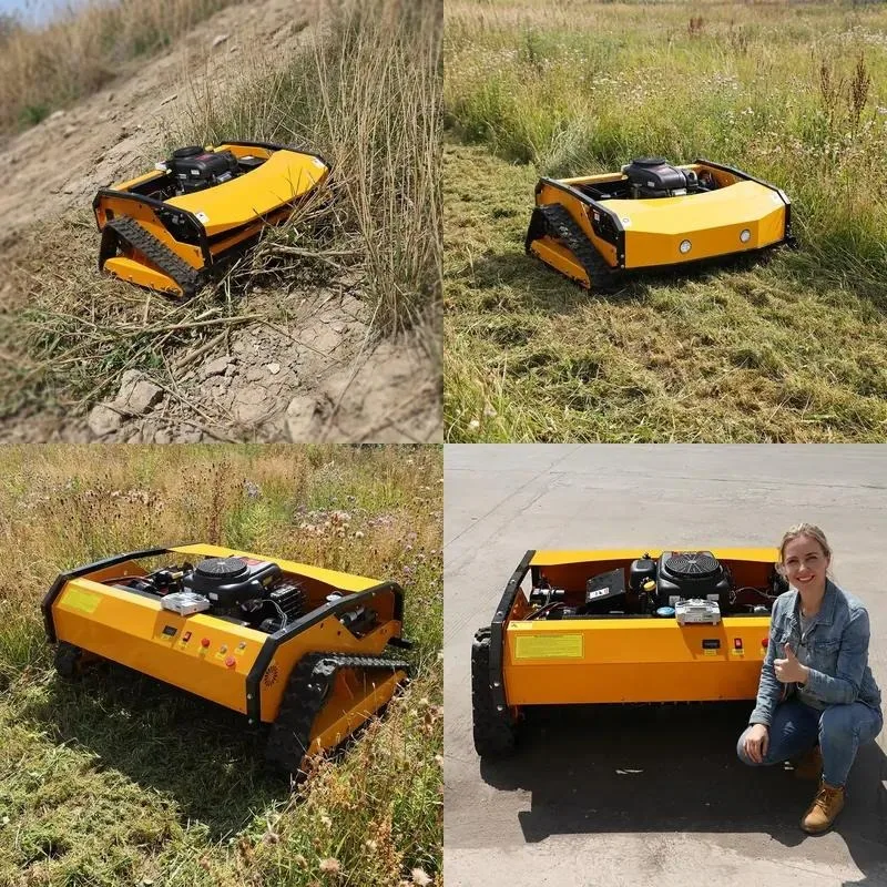 1100mm Large Cutting Width Autonomous Crawler Remote Control Lawn Mower for Grass and Weed Trimming