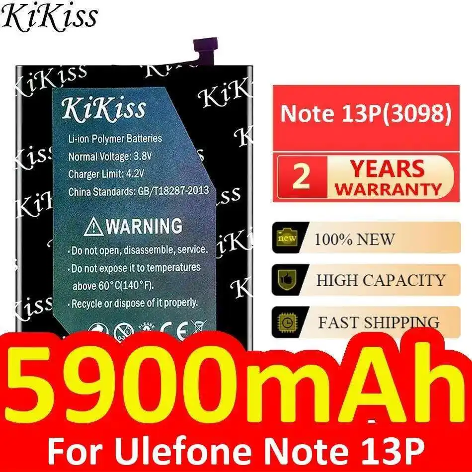 

Premium Replacement 5900Mah Mobile Phone Battery Reliable Power Supply For Ulefone Note 13P 3098