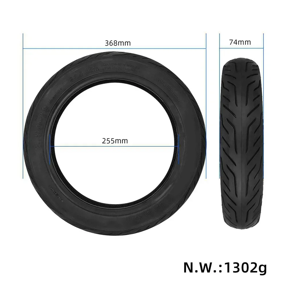 1pc Tire 14inch 14*2.50 Road Tire For Electric Bicycle E-Bike 2.50-10 Tubeless Vacuum Tyre Wear-resistant Rubber Tire Accessory