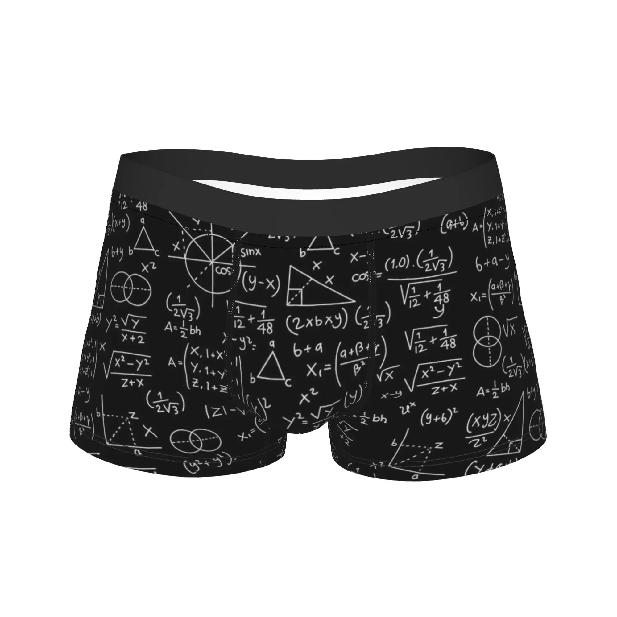 Math Formulas Blackboard School Geek Boxer Brief  Underwear Quality Men Breathable Boxershorts Print Oversize Underpants